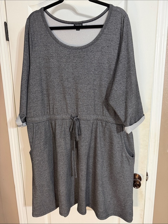 torrid Dresses & Skirts - torrid Gray Midi Drawstring Pocket Dress